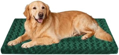 Dog Beds Crate Pad, Dog Bed Mat for Large Dogs Sleeping, Soft, Durable, Washable & Anti-Slip Crate Pads, Reversible Kennel Mat (Magic Circle Green, L(35”*24“*1.5”))