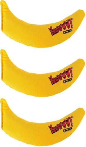 Yeowww! Catnip Chi-CAT-a Banana Toy for Cats - 7 Inches - Durable Cotton Twill - Made in the USA - Stuffed with Organically Grown Catnip (Pack of 3)
