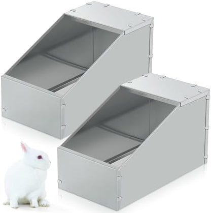 2 Pcs Galvanized Metal Rabbit Nesting Box, 18.5 * 10.6 * 10 Inch