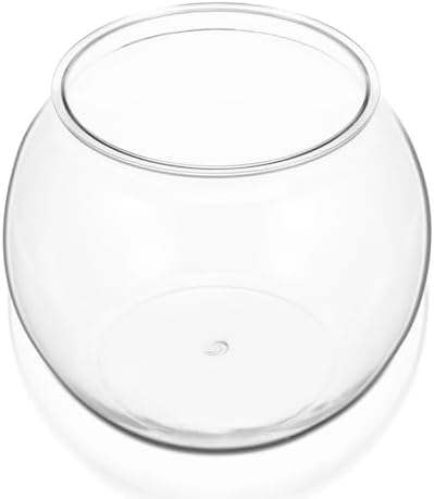 Mipcase 1.5 Gallon Clear Plastic Fish Bowl Round Desktop Fish Tank for Home Office Garden Decoration Small Ornamental Aquarium