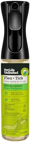 Pet Life Unlimited Natural Flea & Tick Spray for Dogs, 10 oz, Plant-Based Prevention & Treatment with Essential Oils, Kill & Repel Fleas, Ticks & Eggs, Soothes Itchy Skin, Daily Use