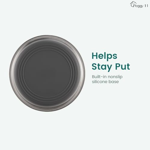 PEGGY11 Nonslip Stainless Steel Dog Bowls, 7.6 US Cup Each, 2 Pack