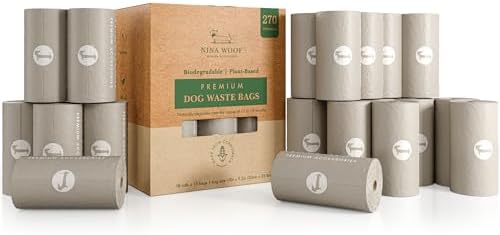100% Certified Home Compostable and Biodegradable Dog Poop Bags - ASTM D6400 & EN 13432 Compliant dog poop bags rolls – 270 Bags – 18 x Rolls of Plant Based Poop Bags for dogs - Thick Poop Bags