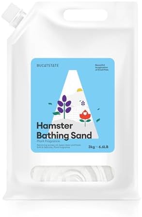 BUCATSTATE Hamster Bath Sand, 6.6LB Potty Litter Sand | Odor Control | Plant Scented Bathing Sand for Chinchillas Gerbil Mice Degu (Plant Scented)