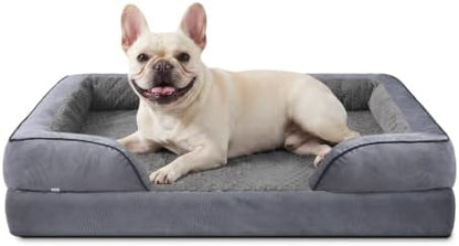 INVENHO Orthopedic Dog Bed Medium Size Dog, Waterproof Egg-Crate Foam Couch with Washable Removable Cover, Waterproof Lining and Nonskid Bottom