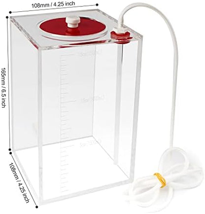 Aquarium Choice Acryli Made Liquid Storage Bucket Dosing Pump Reservoir Container (4.25 * 4.25 * 6.5 Inch;1500ml/1.5L)