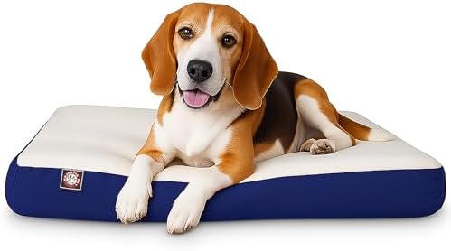 Majestic Pet 34x24x3 Inch Blue Orthopedic Memory Foam Rectangle Dog Bed – Medium Size Crate Dog Bed for Dogs with Joint Pain, Arthritis – Durable Pet Mattress with Egg Crate Foam, Washable Cover