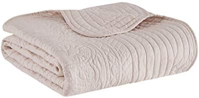 Madison Park Luxe Damask Stitching Throw Blanket, 60"x72"