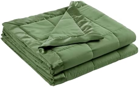 Madison Park Down Alternative King Size Blanket for Bed, Satin Trim, Green