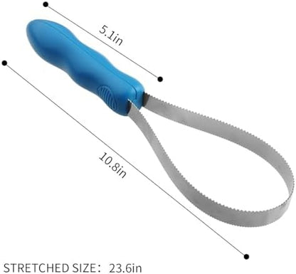 Dual-Sided Grooming Blade for Dogs - Shedding Brush with Stainless Steel Blades for Short and Long Hair Coats