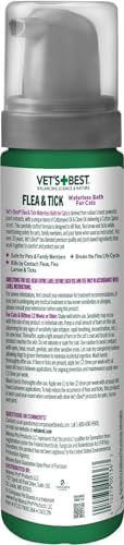 Vet's Best Waterless Flea & Tick Bath for Cats, Plant-Based, 8 oz
