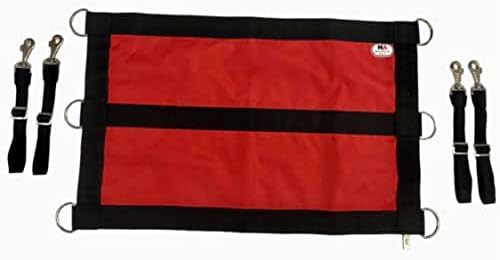 Majestic Ally 1200D 29"x19" Horse Stall Guard with Replaceable and Adjustable Length Straps and Replaceable Hardware (Red Black)