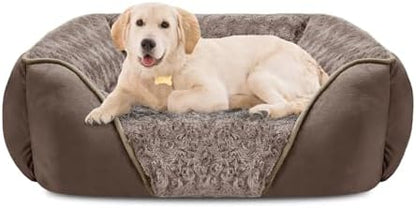 INVENHO Large Dog Bed Rectangle Washable Orthopedic Soft Calming Sleeping Durable Pet Cuddler with Anti-Slip Bottom