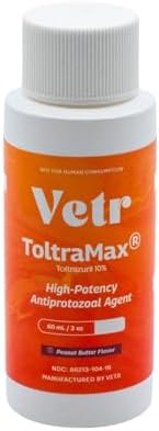 Toltrazuril 10.0% for Horses, Dogs, Cats, 60mL/2 Ounce, for Non-Food Chain Animals, Peanut Butter