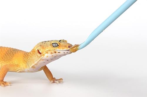 2Pcs Blue Reptile Feeding Spoon, Crested Gecko Food Mixing Stirrer