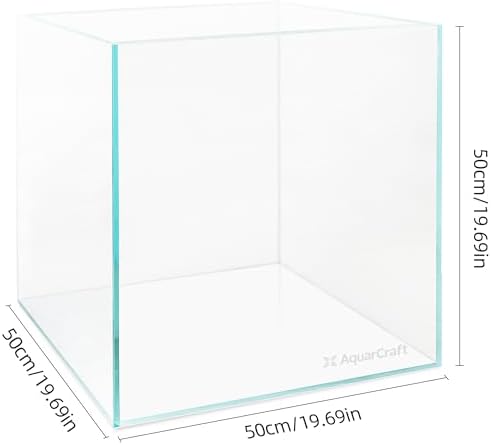 31.5 Gallon Rimless Aquarium, Ultra Clear Low Iron Cube Tank