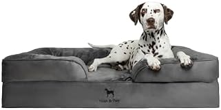 NOAH & PAW XL Dog Bed, 45x35x11 Inch, Orthopedic Large Dog Beds, Eggshell Memory Foam Infused with Cooling Gel, Inner Cover, Water Resistant, Machine Washable (Velvet Sofa Collection)