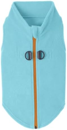 Gooby - Zip Up Fleece Vest, Fleece Jacket Sweater with Zipper Closure and Leash Ring, Turquoise, Medium