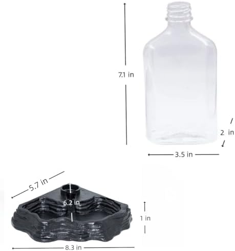 Lizard Bearded Dragon Water Bowl Dish Automatic Dispenser,17oz,Black