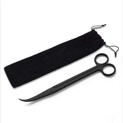 Mandala Crafts 10 Inches Black Curved Aquarium Scissors for Fish Tanks