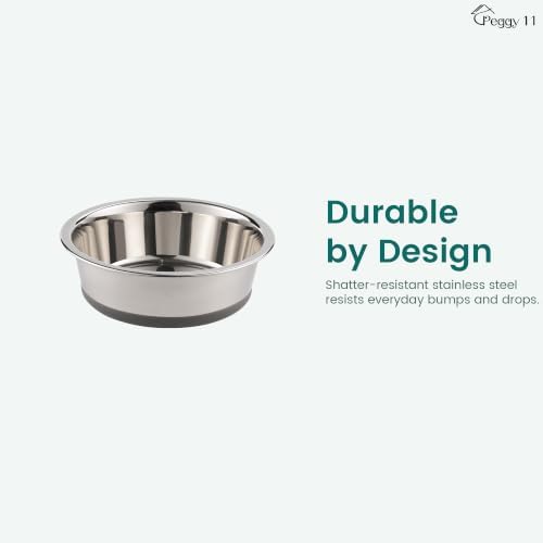 PEGGY11 Nonslip Stainless Steel Dog Cat Bowls, 2 US Cup Each, 2 Pack