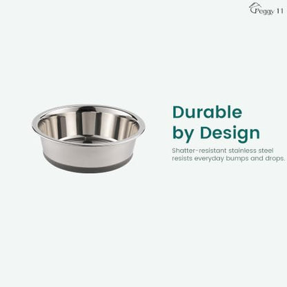 PEGGY11 Nonslip Stainless Steel Dog Cat Bowls, 2 US Cup Each, 2 Pack