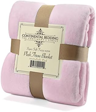 Continental Bedding Microfleece Bed Blanket | Soft Lightweight Cozy Bed Blanket | Warm Plush Fleece for All Seasons | Twin Extra Long Size, 50" x 70", Pink