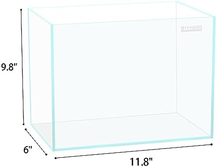 LYPHARD AQUARIUMS 2.9 Gallon Rimless Aquarium, Ultra Clear Glass Low Iron Aquarium Tank, Small Fish Tank for Betta, L11.8×W5.9×H9.8 Inches Thickness 5mm with EVA Foam Mat Included