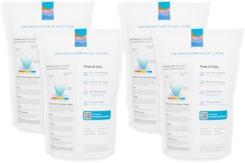PrettyLitter Health Monitoring Cat Litter, Unscented, 4-Pack, 6 lb. Bags