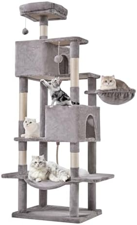 Large 66 Inch Cat Tree Tower with Sisal Scratching Post
