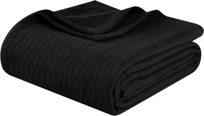 Superior 100% Cotton Thermal Blanket, Soft and Breathable Cotton for All Seasons, Bed Blanket and Oversized Throw Blanket with Luxurious Diamond Weave - King Size, burgundy