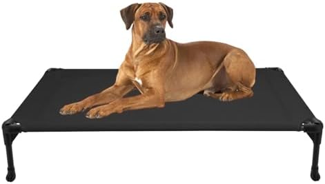 Veehoo Outdoor Elevated Dog Bed Large Sized Dogs, Cooling Raised Dog Cots