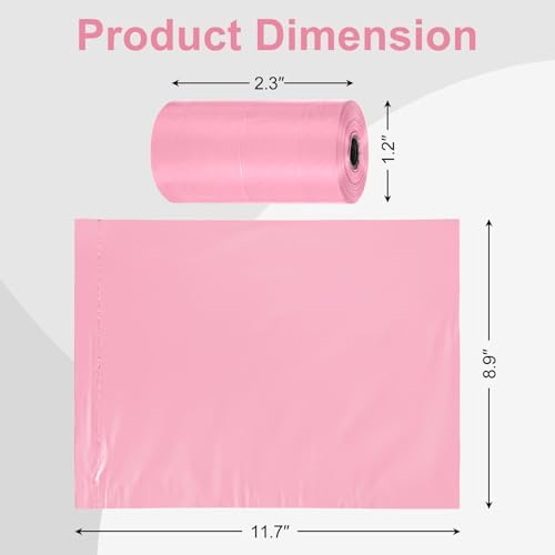 Toplive Dog Poop Bags, Pet Waste Bags Roll Refills, Thick Strong Leak-Proof Cat Dog Bag for Poop Outdoor Cleanup 16 Rolls (240 Bags), Pink