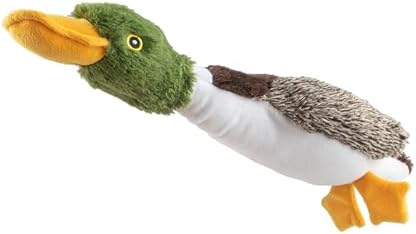 Best Pet Supplies Interactive Squeaky Dog Chew Toy, Ideal Dog Toys for Chewers, Small, Medium & Large Dogs, and Fetch Lovers - Mallard Duck (Brown), Large