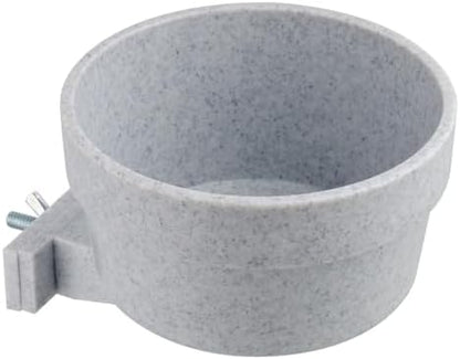 Lixit® Kennel Cage Food or Water Bowl - Non Spill Hanging Removable Dog Crate Bowls - Carrier Water Food Bowl for Dogs or Cats - Attaches to Cage for Convenient Feeding and Drinking (Gray, 40 Ounce)