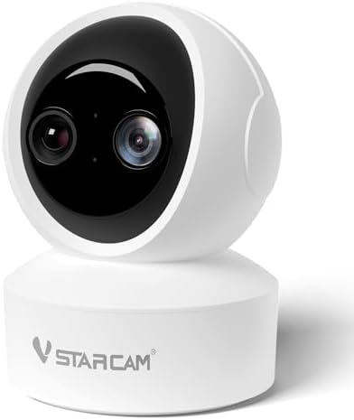 VSTARCAM Dual Lens Indoor Security Camera, 2K QHD with 10X Zomm, 360° Pan-Tilt 2.4GHz with Color Night Vision, Motion Detection, Real-time Alerts, 2-Way Audio, Cloud & SD Card Storage(up to 256GB)