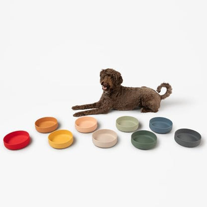 The Perfect Dish - Silicone Dog Bowl for Food & Water, 7.5"x2.25"- Cherry