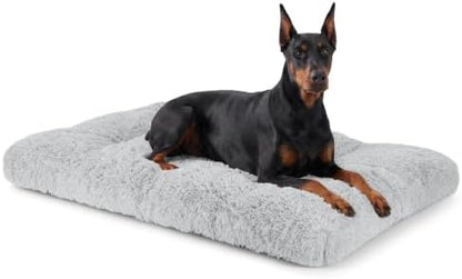 JOEJOY Large Dog Crate Pad, Fluffy Plush Washable Kennel Mat, 47" x 29"