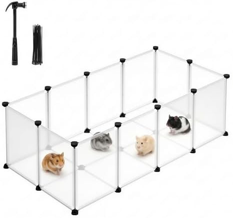 SONGMICS Pet Playpen with Floor, Small Animal Playpen