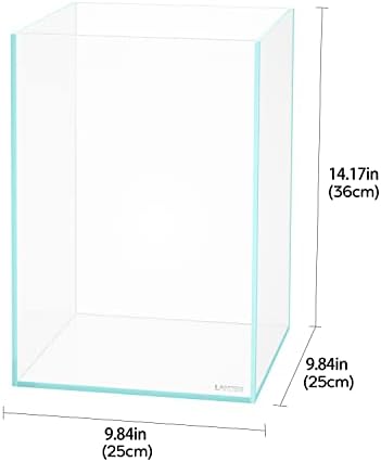 LANDEN Aquarium Tall 5.5 Gallon Ultra Clear Glass Rimless Fish Tank 25T
