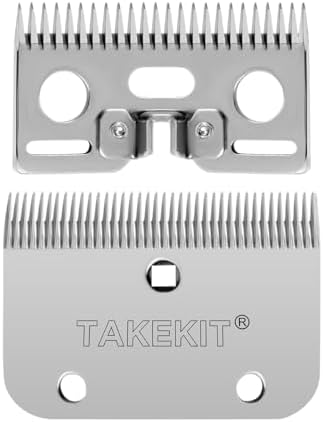 TAKEKIT Horse Clippers Replacement Blades, Detachable Universal Blades for Professional Horse Grooming Clippers, Top and Bottom, Stainless Steel, 35-Teeth