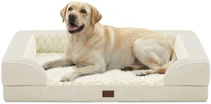 Waterproof Orthopedic Dog Bed for Extra Large Dogs, 45x35in, Beige