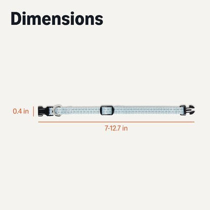 Amazon Basics Reflective & Adjustable Dog Collar, Woven Polyester, High-Viz Reflective Threads, Quick-Release Buckle, Metal D-Ring, Durable, Fast-Drying, Size XS, Blue