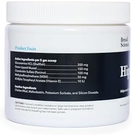 Hip and Joint Food Supplement for Dogs, Medium Breeds- Glucosamine and Chondroitin Powder with Green Lipped Mussel - Pain, Inflammation Relief with Vitamins - Senior Health Supplies for Arthritis
