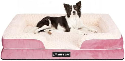 Orthopedic Dog Beds Medium Large Sized Dog, Dog Sofa Bed, Pet Beds(Pink, L)