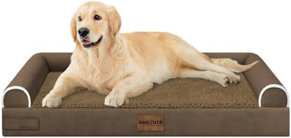 NANUYA Orthopedic Dog Bed for Large Dogs, 36 x 27 Inch, Dark Coffee