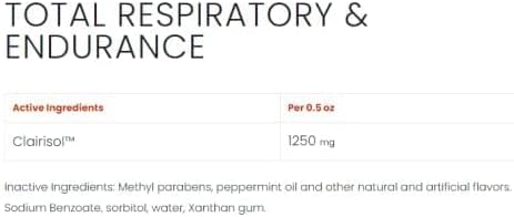 Ramard Total Respiratory & Endurance Syringe for Horses, Equine Vitamin & Supplements, Veterinary Supplies, with Clairisol, Methyl Parabens, Peppermint Oil & Sodium Benzoate 1/2 oz, 1-Pack