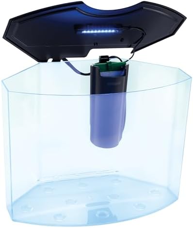 GloFish Crescent Aquarium Kit 5 Gallons, Includes Hidden Blue LED Light And Internal Filter