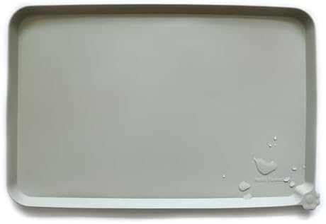 Hoki Found X-Large Silicone Pet Feeding Mats - Non Slip, Waterproof Dog & Cat Food Mats - Placemats for Carpet - Cream Green