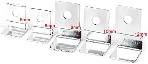 4Pcs Pssopp Aquarium Cover Bracket, Fish Glass Cover Clip Stainless Steel Aquarium Glass Covers Support Bracket Holders Universal Lid Clips for Rimless Aquariums(5mm)